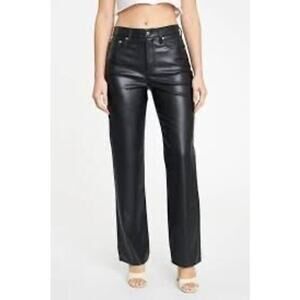 Daze Denim Sundaze Pants High-Rise Black Faux Leather Size 30 MSRP $128
